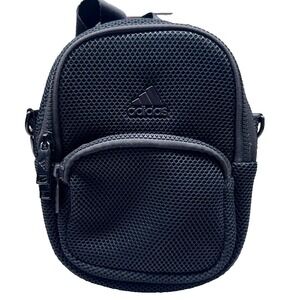Adidas Airmesh Crossbody Mini Backpack Black Zip Travel Carry
